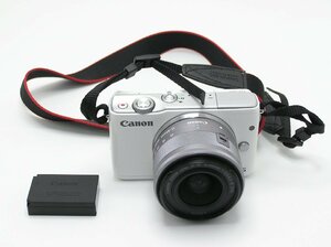 ★ハローカメラ★9320 Canon EOS M10 ホワイト（約1800万画素） 15-45mm image stabilizer 動作品 　1円スタ－ト