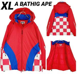 美品★XL★A BATHING APE フード着脱式 プリマロフトジャケット中綿