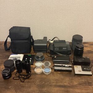 K1192）【ジャンク品】ビデオカメラ まとめ売り Polarold PENTAX レトロ ヴィンテージ デジカメ カメラ 800AF 双眼鏡 レンズフィルター 