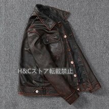 オシャレ ライダースジャケット レザージャケット 本革 牛革 革ジャンコート vintage 本革コート メンズファッショ S~5XL_画像3