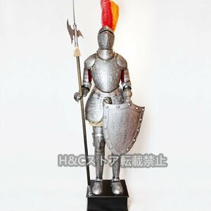 Art hand Auction [Medieval Knight] Popular interior decoration, European medieval style armor, 100% handmade, life-size, decorative item, powerful and impressive, movie photo shoot figurine ★ Height 200cm, weight 25kg, antique, collection, armor, Armor (helmet, armor)