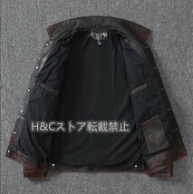 オシャレ ライダースジャケット レザージャケット 本革 牛革 革ジャンコート vintage 本革コート メンズファッショ S~5XL_画像4