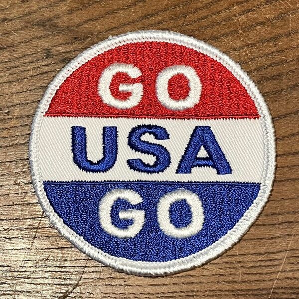 【USA vintage】ワッペン　GO USA GO オリンピック　サポーター　アメリカ　ビンテージ　パッチ