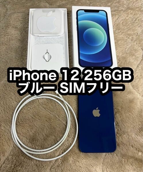 美品　iPhone12 256GB SIMフリー　ブルー本体