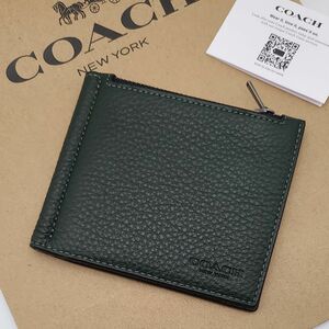 新品　COACH　折り財布　マネークリップ　