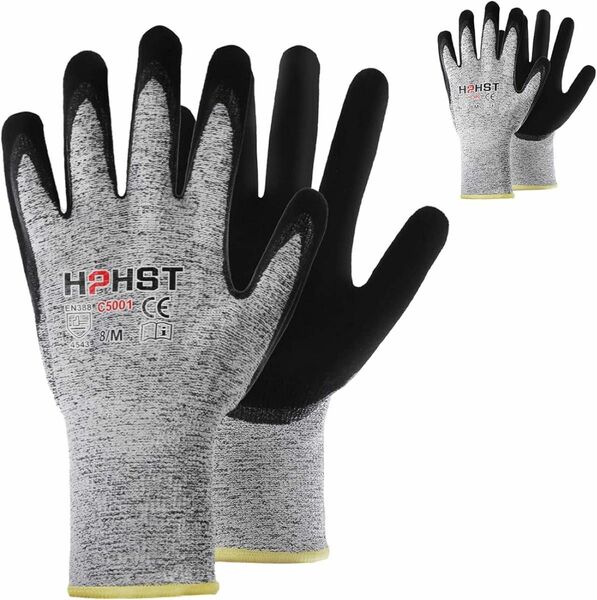 [HPHST] 5級カット防止手袋保護作業手袋スマートタッチ2双