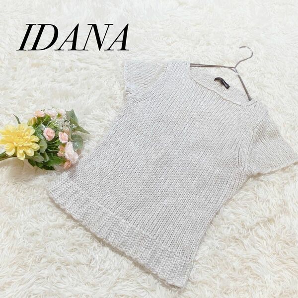 【イダーナ】IDANA ニットベスト セーター サマーニット ジレ 重ね着 L