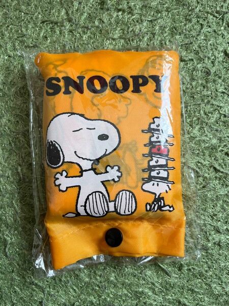 新品未開封！スヌーピーエコバッグPEANUTS エコバッグ　オレンジ色　ポーチ