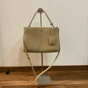 【良品】agnes b アニエスベー レザー 2way ショルダーバッグ 牛床革