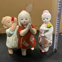 人形 日本人形 昭和レトロ 置物 陶器 博多人形 中古品 汚れあり_画像2