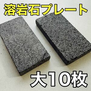 溶岩石プレート20×10cm 10枚 隠れ家 バスキング 陸地