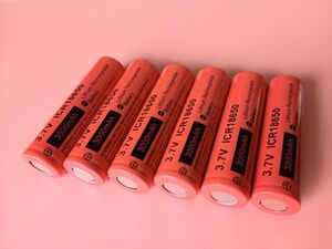 保護回路付き18650充電バッテリー 6個 3000mAh フラットタイプ