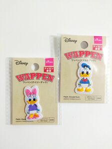 Disney【ドナルド】【デイジー】アイロン接着ワッペン《2点セット》バラ売り不可【新品未開封】