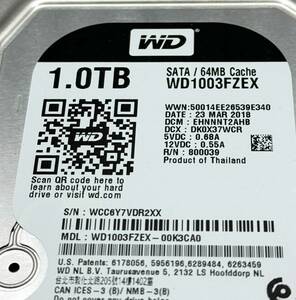  ☆Western Digital HDD 1TB WD Black PCゲーム クリエイティブプロ 3.5インチ 内蔵HDD WD1003FZEX