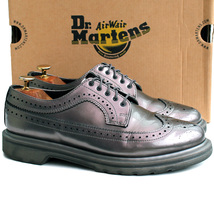 希少★Dr.Martens Limited edition ドクターマーチン★フルブローグシューズ UK8=27 15724 ウィングチップ 90年代 シルバー fc i-625_画像1