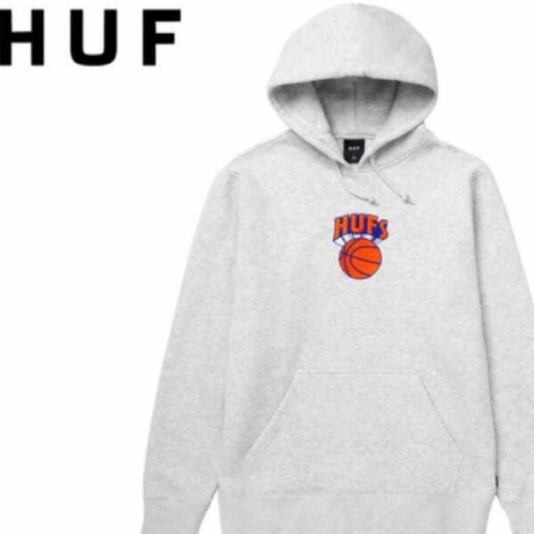 HUF ハフ ニューヨークニックス オマージュ プルオーバーパーカー グレー Lサイズ Hooded スウェット