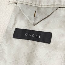 GUCCI グッチ ジャケット サイズ:44R ナローラペル カシミヤ混 リネン コットン シルク 2B テーラード ジャケット 19VFF0 オフホワイト_画像3