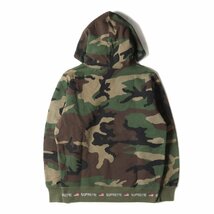 美品 Supreme シュプリーム パーカー サイズ:S 15AW リブ ロゴ スウェット パーカー Logo Rib Hooded Sweatshirt ウッドランドカモ 迷彩_画像2