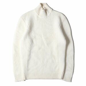 FENDI Fendi knitted size :44bagz I wool rib knitted mok neck sweater ivory Italy made brand tops 