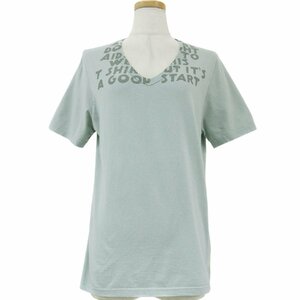 美品 Maison Martin Margiela メゾン マルタン マルジェラ Tシャツ ライトグレー S プリント ロゴ AIDS エイズTシャツ カットソー