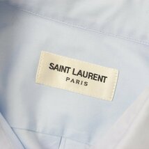 SAINT LAURENT PARIS サンローラン パリ シャツ トップス カットソー サックスブルー 水色38(M) 長袖 クラシックカラー コットン_画像4