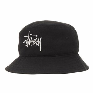 STUSSY Stussy hat size :L/XL stock Logo tsu il bucket hat black black hat Street brand casual 