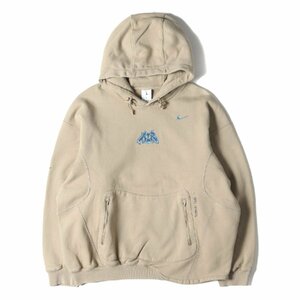 新品 OFF-WHITE オフホワイト パーカー サイズ:XL 22AW NIKE ナイキ グラフィック オーバーサイズ スウェットパーカー FLC HOODIE カーキ