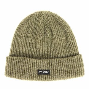 STUSSY Stussy 20AW small Logo patch watch cap knitted Beanie Small Patch Watch Cap olive hat knit cap 