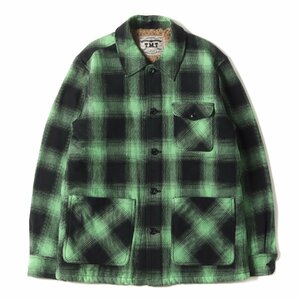 TMT ティーエムティー 20AW オンブレチェック 裏シープボア カバーオール ジャケット OMBRE PLAID MICRO SHEEP BOA JACKET M グリーン