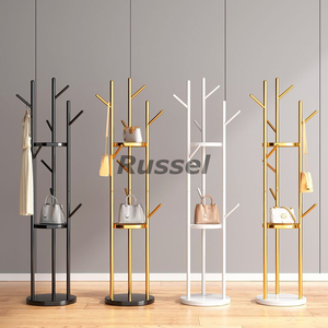  hanger rack tree shape space-saving stylish interior clothes coat hanger slim simple modern strong Gold white black 