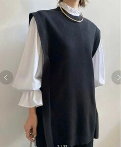 UND MANY WAY BLOUSE WITH VEST SET ブラック