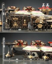 【夢讃岐】時代逸品／ 木製漆器　雛道具1式　Φ- H- ux247_画像9