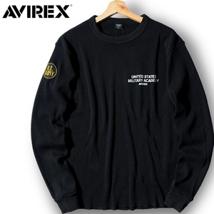 新品 AVIREX アヴィレックス U.S.ARMY ミニワッフル素材 吸汗速乾 コットン 長袖Tシャツ ロンT カットソー 3230060 XL ミリタリー ◆B3196