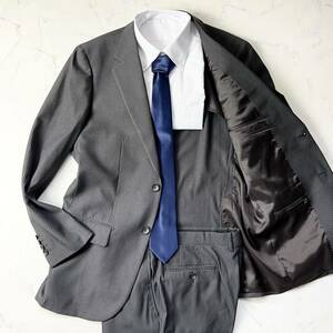 A43 〈希少サイズXL〉パーフェクトスーツファクトリー スーツ セットアップ ストライプ ブラウン AB7 XL LL Perfect Suit FActory