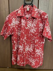 カッターシャツ　桜柄　和柄　 アロハシャツ プルオーバーシャツ