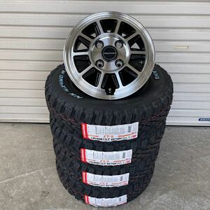 RX4◆ナンカンFT-9 145/80R12エブリィアクティハイゼットクリッパー　軽トラ 軽バン ホワイトレターゴツゴツタイヤ ブラックポリッシュ