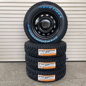 《ネオキャロ》TOYOオープンカントリーRT 165/80R14ホワイトレター　チューナーサイズ　リフトアップ軽トラ 軽バン セミマットブラック