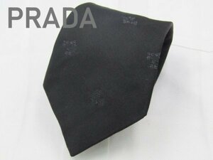 【プラダ】 OB 825 プラダ PRADA ネクタイ 黒色系 植物柄 ジャガード
