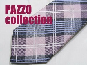 【特集 ナロー・ 細身】UA 192 パッゾ PAZZO collection ネクタイ ピング色系 チェック柄 ジャガード