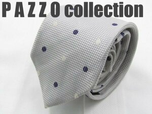 【特集 ナロー・ 細身】OB 354 パッゾ コレクション PAZZO collection ネクタイ ナローネクタイ 白 グレー系 ドット柄 ジャガード