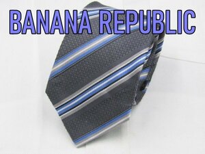 【バナナリパブリック】 OB 867 バナナリパブリック BANANA REPUBLIC ネクタイ グレー 青色系 ストライプ ジャガード