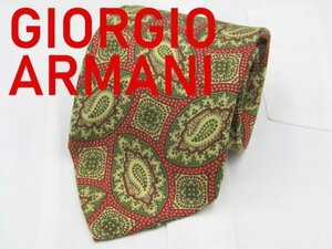【ジョルジオ アルマーニ】 OB 964 ジョルジオ アルマーニ GIORGIO ARMANI ネクタイ 赤色系 緑色系 ペーズリー プリント
