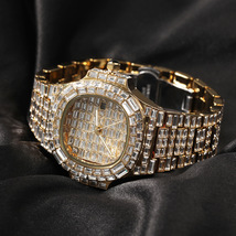 【格安】送料無料 腕時計 ウォッチ カップル用 ダイヤモンド ブレスレット バングル 18KGP 男女兼用 高品質 高級感 ゴールド 新品_画像1