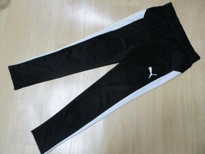 美品・プーマ・裾ファスナー付きジャージパンツ・黒×白色・サイズS