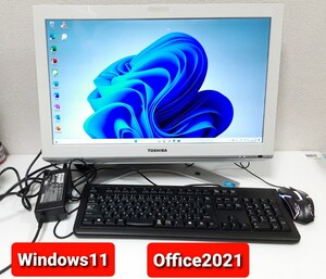  即決★すぐ使えます★東芝 一体型PC Windows11 Office2021 エクセル ワード パワーポイント ブルーレイ デスクトップパソコンセット★