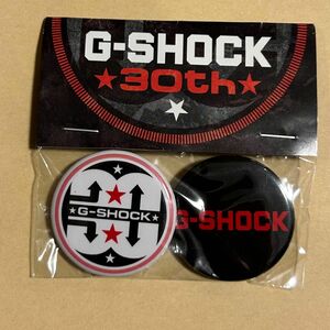 新品 未使用　G-SHOCK 30周年 缶バッジ 30th Gショック　 カシオ ノベルティ ANNIVERSARY