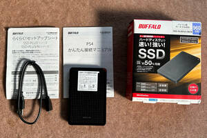 Buffalo バッファロー MiniStation ポータブル SSD 960GB SSD-PL960U3-BK/N バスパワー USB3.1 外付 耐衝撃＆耐振動設計 ケーブル付 完動品