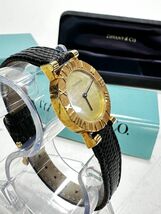 ♯【Tiffany】L0630　67-080　18K　750　金　ゴールド　ティファニー　アトラス　QZ　レディース　腕時計　電池交換済み　中古美品_画像3