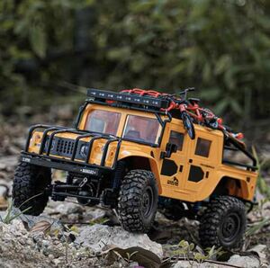 ★黄色バッテリー2本 JJRC Q121 RCカー ラジコン トラック 1/12 4WD オフロード ジープ クローラー アーミー ハマー H1 HURTLE イエロー