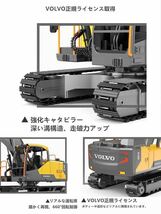 VOLVO ボルボライセンス 1/16 ラジコンパワーショベルカー 17CHバケット/ハンマー/キャッチャー RC建設掘削機作業車 エンジニアカー 新E568_画像3